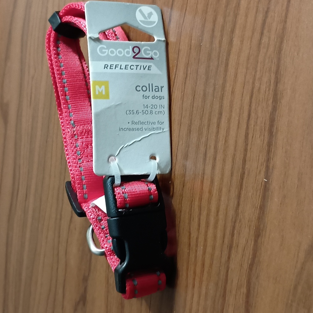 Reflective Dog Collar. Adjustable Medium Size